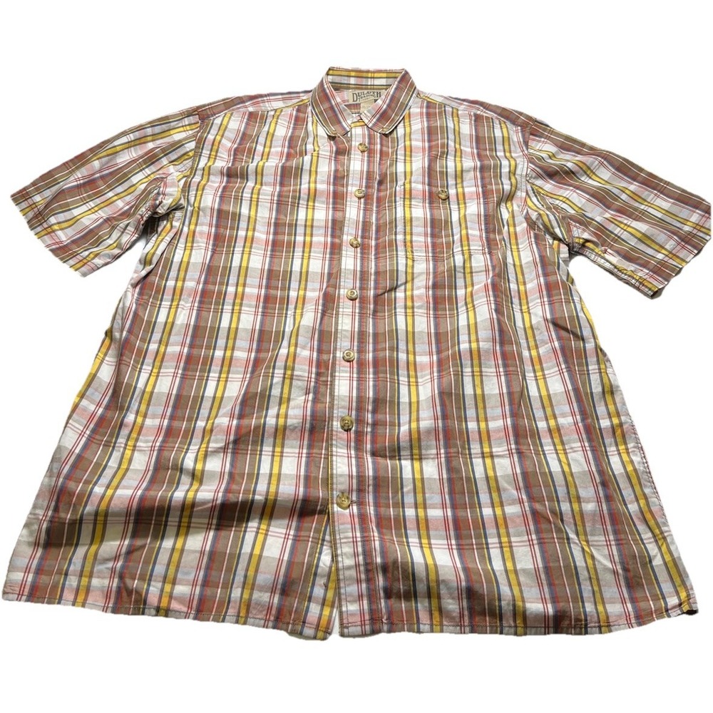 Duluth Trading Co Mens XL Tall‎ Plaid Button Up Shirt Outdoor Fishing  Hiking